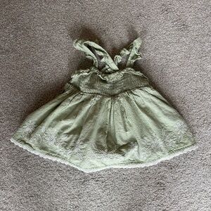Green Top with Lace Detail